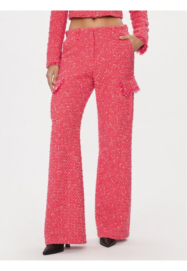 Patrizia Pepe Spodnie materiałowe 8P0601/A376-F592 Różowy Flare Fit. Kolor: różowy. Materiał: bawełna
