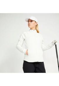 INESIS - Kurtka do golfa damska Inesis CW500 ciepła. Typ kołnierza: golf. Kolor: biały. Materiał: poliester, elastan, materiał