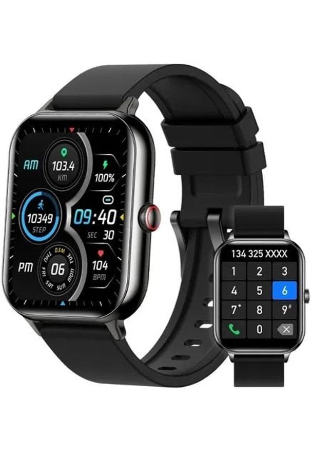 Smartwatch Kumi KU6 czarny (black). Rodzaj zegarka: smartwatch. Kolor: czarny
