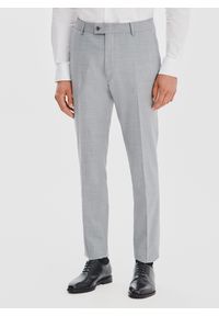 Pako Lorente - PAKO LORENTE – Gładkie szare spodnie garniturowe. Okazja: na spotkanie biznesowe. Kolor: szary. Materiał: wełna, poliester. Wzór: gładki. Styl: biznesowy #1