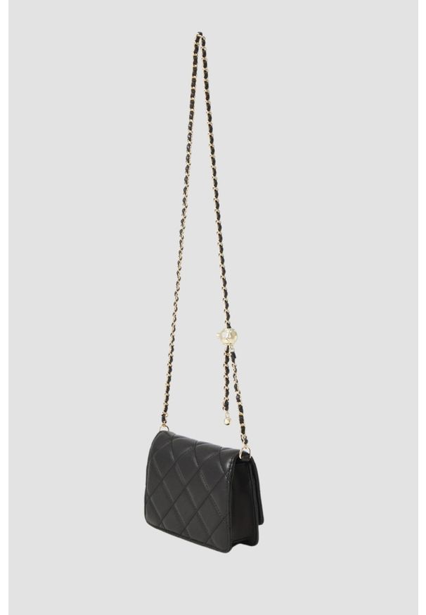 Valentino by Mario Valentino - VALENTINO Czarna torebka damska Ocarina Flap Bag. Kolor: czarny. Materiał: skórzane