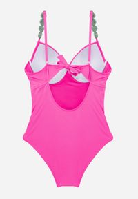 Born2be - Fuksjowy Strój Kąpielowy Ozdobiony Kamieniami Medorise. Kolekcja: plus size. Kolor: różowy. Wzór: aplikacja #6