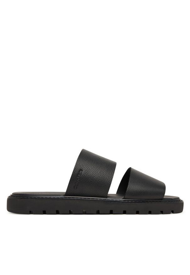 Calvin Klein Klapki Sq Molded Sandal Db Lth HM0HM02234 Czarny. Kolor: czarny. Materiał: skóra