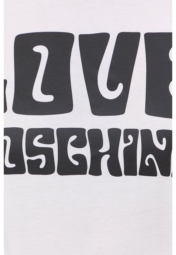 Love Moschino t-shirt damski kolor biały. Kolor: biały. Wzór: nadruk