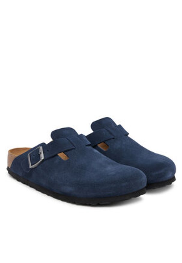 Birkenstock Klapki Boston 1030902 Granatowy. Kolor: niebieski. Materiał: zamsz, skóra