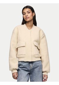 Pieces Kurtka bomber Fully 17152505 Kremowy Regular Fit. Kolor: kremowy. Materiał: syntetyk #1
