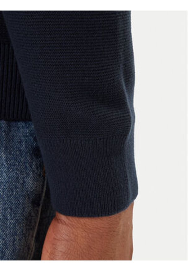 Mustang Kardigan Escondido 1016847 Granatowy Regular Fit. Kolor: niebieski. Materiał: bawełna