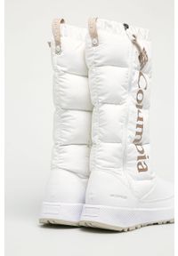 columbia - Columbia - Śniegowce Paninaro. Nosek buta: okrągły. Zapięcie: zamek. Kolor: biały. Materiał: syntetyk, materiał, guma. Szerokość cholewki: normalna. Obcas: na obcasie. Wysokość obcasa: średni #3