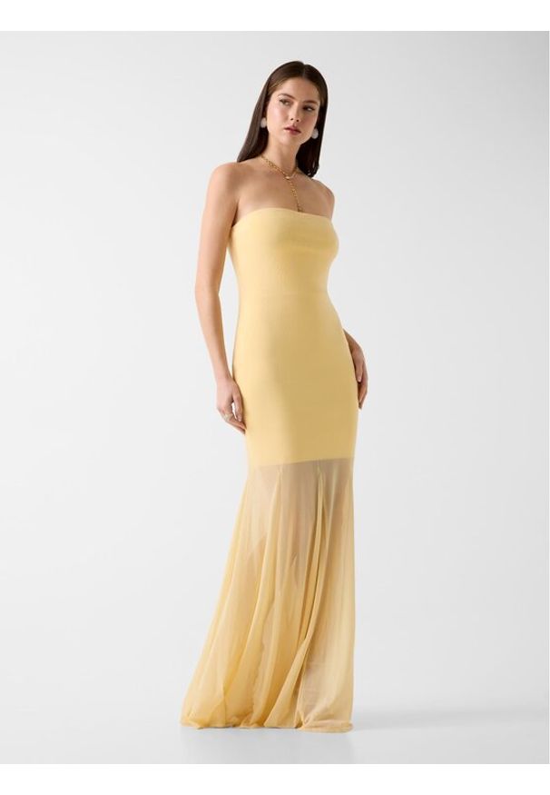 Marciano Guess Sukienka codzienna 181909 Żółty Classic Fit. Okazja: na co dzień. Kolor: żółty. Typ sukienki: proste. Styl: casual