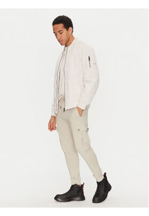 BOSS Spodnie dresowe Seteam 50542917 Beżowy Regular Fit. Kolor: beżowy. Materiał: bawełna