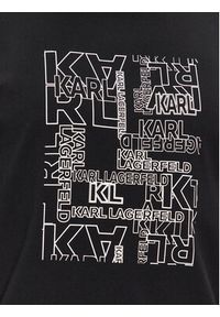 Karl Lagerfeld - KARL LAGERFELD T-Shirt 755061 541221 Czarny Regular Fit. Typ kołnierza: dekolt w karo. Kolor: czarny. Materiał: bawełna