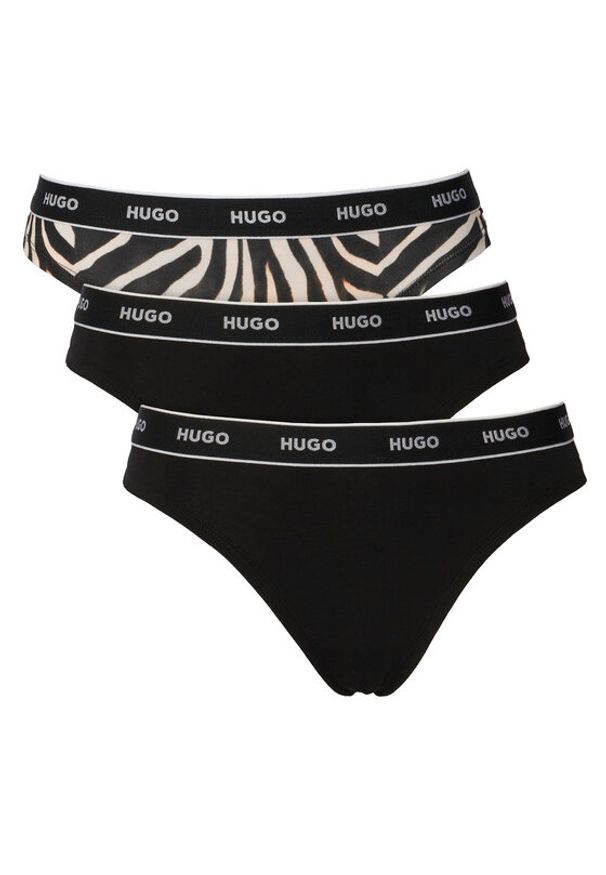 Hugo - HUGO Komplet stringów 50545703 Czarny. Kolor: czarny. Materiał: bawełna