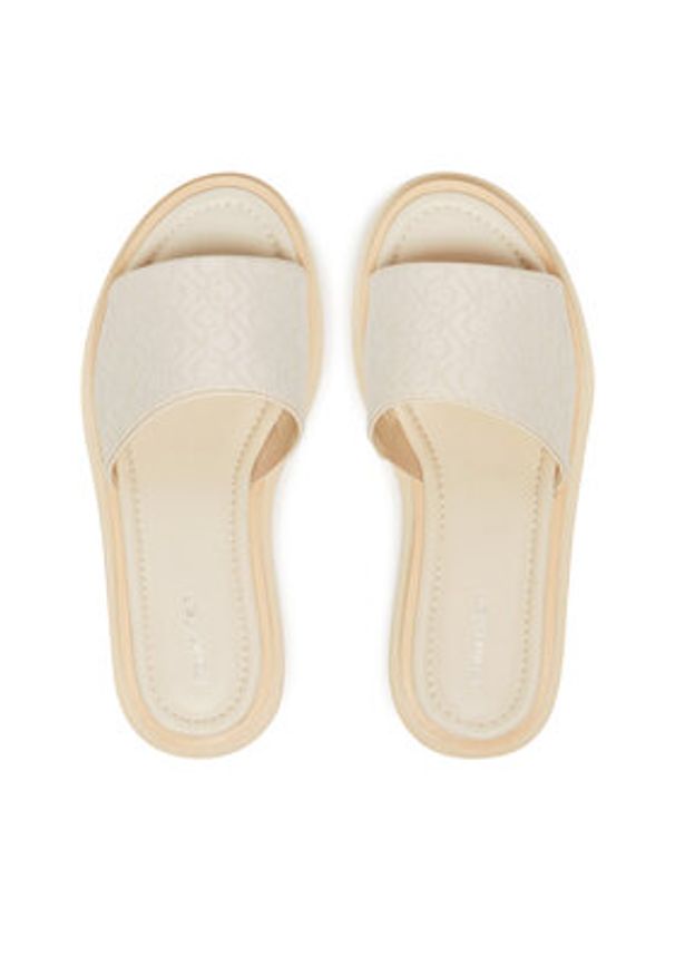 Calvin Klein Klapki Flatform Slide Jacq HW0HW02461 Écru. Materiał: materiał