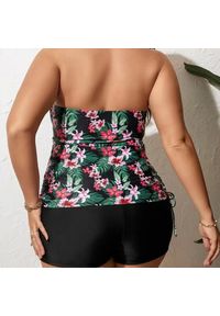 Intica - Tankini z szortami kwiatowy wzór szybkoschnący materiał na plażę Almarina. Kolor: wielokolorowy. Materiał: materiał. Wzór: kwiaty #7