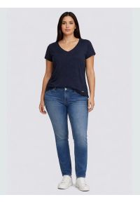 Big-Star - Koszulka damska o luźnym kroju granatowa Valeria 403. Okazja: na co dzień. Typ kołnierza: dekolt w serek. Kolor: niebieski. Materiał: dzianina, skóra, jeans, wiskoza. Styl: casual, klasyczny, elegancki #4