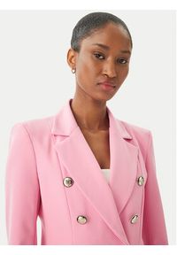 Maryley Marynarka 26EB139/43BB Różowy jasny Regular Fit. Kolor: różowy. Materiał: syntetyk #3