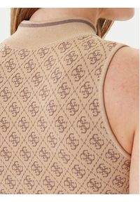 Guess Sweter W3YR26 Z37K0 Beżowy Slim Fit. Kolor: beżowy. Materiał: wiskoza