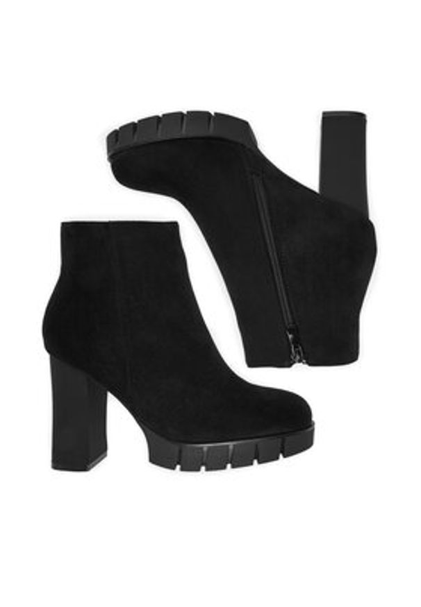 DeeZee Botki HX16041A-139 Czarny. Kolor: czarny. Materiał: materiał