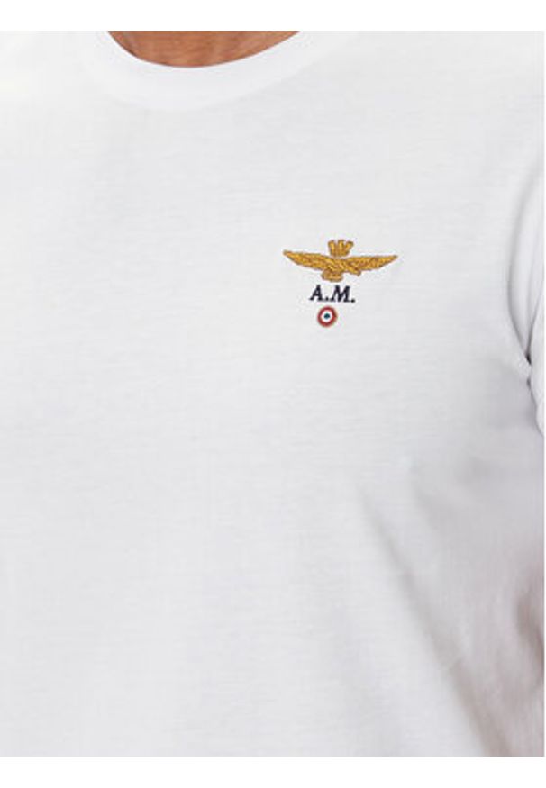 Aeronautica Militare T-Shirt 252TS1580UJ00372 Biały Regular Fit. Kolor: biały. Materiał: bawełna