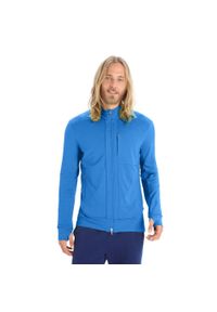 Bluza turystyczna rozpinana męska Icebreaker Quantum III LS Zip. Kolor: niebieski. Materiał: wełna. Sport: turystyka piesza #1