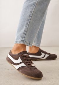 Renee - Brązowe Sneakersy Klasyczne Tenisówki z Zamszu Naturalnego Talanashta. Okazja: na co dzień. Kolor: brązowy. Materiał: zamsz #1