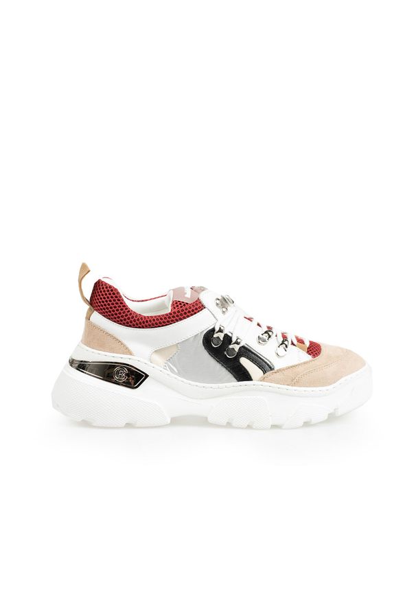 Baldinini Sneakersy | 098054XVERS | Kobieta | Biały, Czerwony. Kolor: czerwony, wielokolorowy, biały. Materiał: materiał, skóra