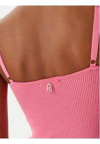 Fracomina Top FR25ST4006K410J9 Koralowy Slim Fit. Kolor: pomarańczowy. Materiał: wiskoza