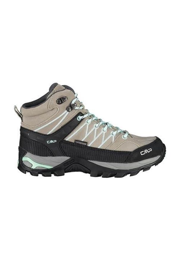 CMP - Rigel Mid Wmn Trekking Shoe Wp. Wysokość cholewki: za kostkę. Zapięcie: sznurówki. Kolor: beżowy. Materiał: materiał, skóra, syntetyk. Szerokość cholewki: normalna. Sport: turystyka piesza