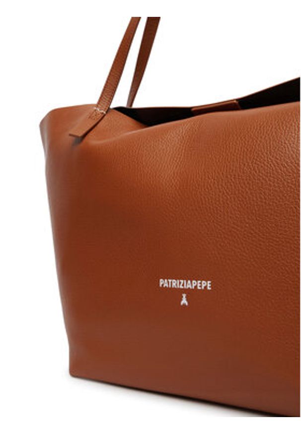 Patrizia Pepe Torebka 2B0130/L148-B111 Brązowy. Kolor: brązowy. Materiał: skórzane