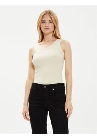 Calvin Klein Top K20K207190 Beżowy Slim Fit. Kolor: beżowy