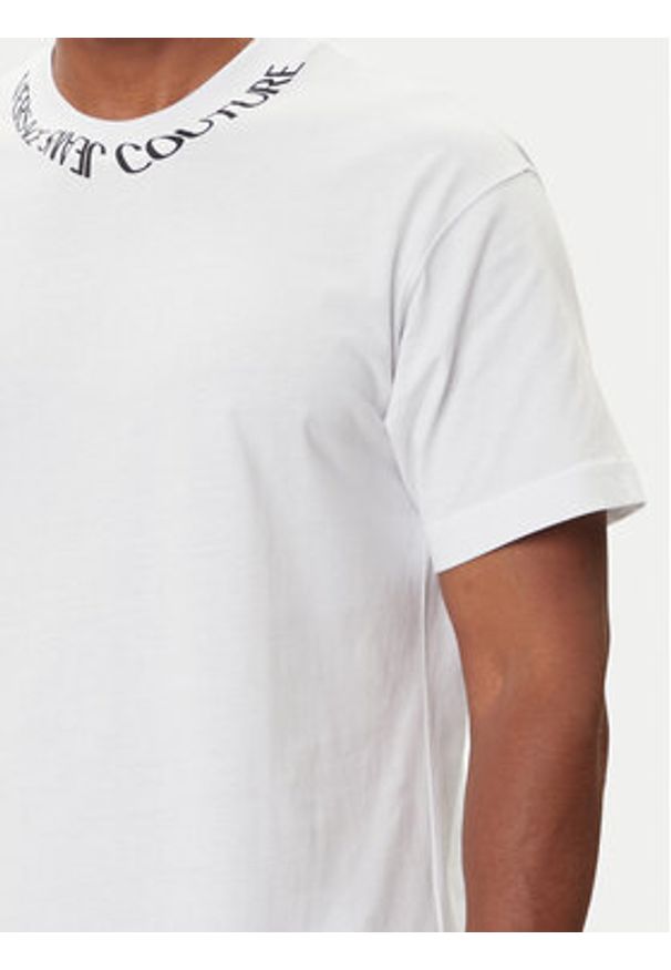 Versace Jeans Couture T-Shirt 79GAHP03 CJ01P Biały Regular Fit. Kolor: biały. Materiał: bawełna