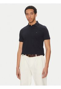 TOMMY HILFIGER - Tommy Hilfiger Polo Vertical MW0MW38951 Granatowy Regular Fit. Typ kołnierza: polo. Kolor: niebieski. Materiał: bawełna