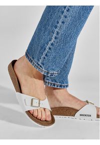 Birkenstock Klapki Madrid 1005310 Biały. Kolor: biały. Materiał: skóra