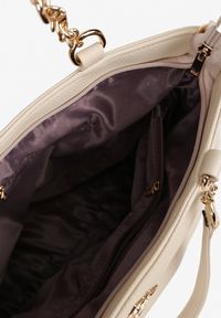 Renee - Beżowa Torebka Typu Shopper z Ozdobnymi Rączkami i Paskiem na Ramię Idaloriela. Kolor: beżowy. Styl: elegancki, casual. Rodzaj torebki: na ramię