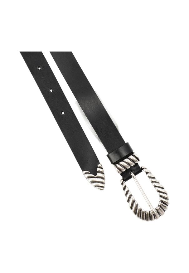 Big-Star - Czarny Skórzany Damski Pasek Big Star. Kolor: czarny. Materiał: skóra