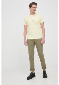 Pepe Jeans spodnie Sloane męskie kolor zielony w fasonie chinos. Kolor: zielony. Materiał: tkanina