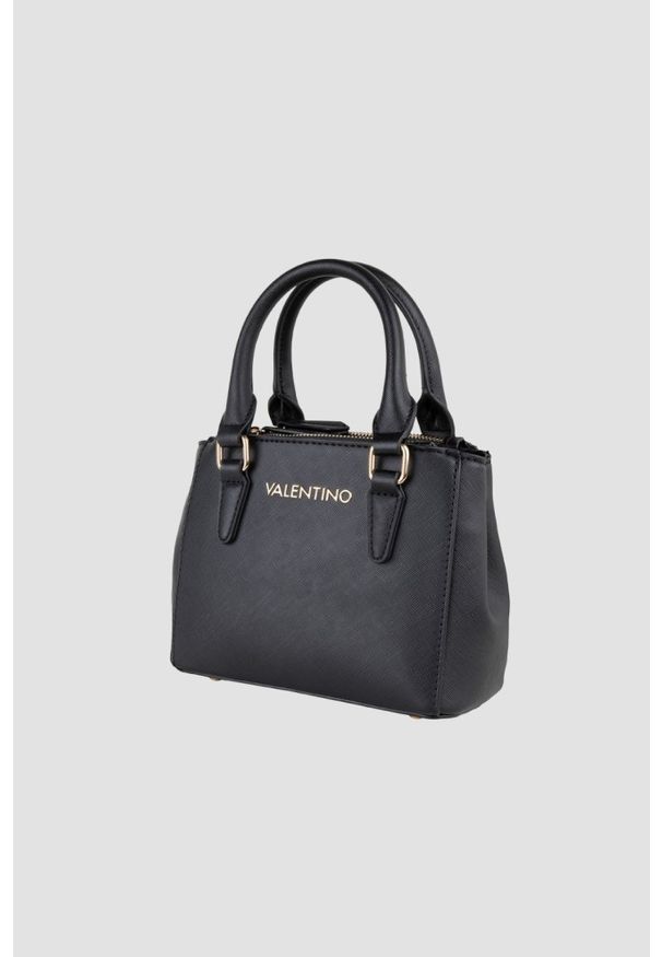 Valentino by Mario Valentino - VALENTINO Czarna mała torebka Zero Re. Kolor: czarny. Wzór: paski. Rozmiar: małe