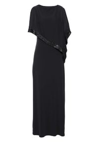 Sukienka maxi z cekinami bonprix czarny. Kolor: czarny. Styl: wizytowy. Długość: maxi #1