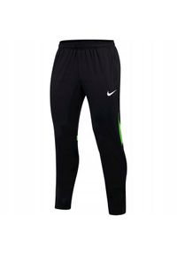 Nike - Męskie Spodnie Do Biegania Academy Pro DriFIT. Kolor: czarny, zielony, wielokolorowy. Materiał: dresówka