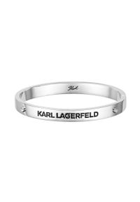 Karl Lagerfeld - Bransoletka. Materiał: metalowe, z mosiądzu. Kolor: srebrny. Wzór: aplikacja. Kamień szlachetny: kryształ #1