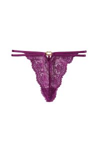 Intica - Stringi koronkowe z cienkim paseczkiem Brittni. Kolor: fioletowy. Materiał: koronka #1