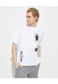 Kenzo - KENZO - Luźna koszulka Sing & Symbol - EDYCJA LIMITOWANA. Okazja: na co dzień. Kolor: biały. Materiał: bawełna. Wzór: aplikacja, nadruk. Styl: casual #1