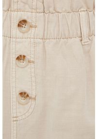 Tom Tailor spódnica kolor beżowy mini prosta. Kolor: beżowy. Materiał: tkanina. Wzór: gładki #5