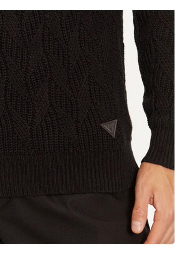 Guess Sweter M4BR19 Z3HD1 Czarny Regular Fit. Kolor: czarny. Materiał: syntetyk, bawełna