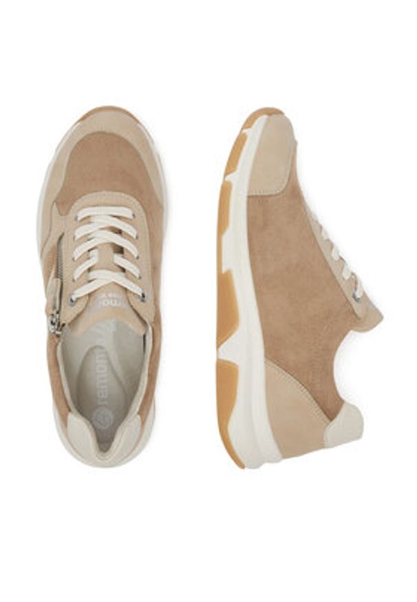 Remonte Sneakersy D1S04-60 Beżowy. Kolor: beżowy. Materiał: materiał, syntetyk