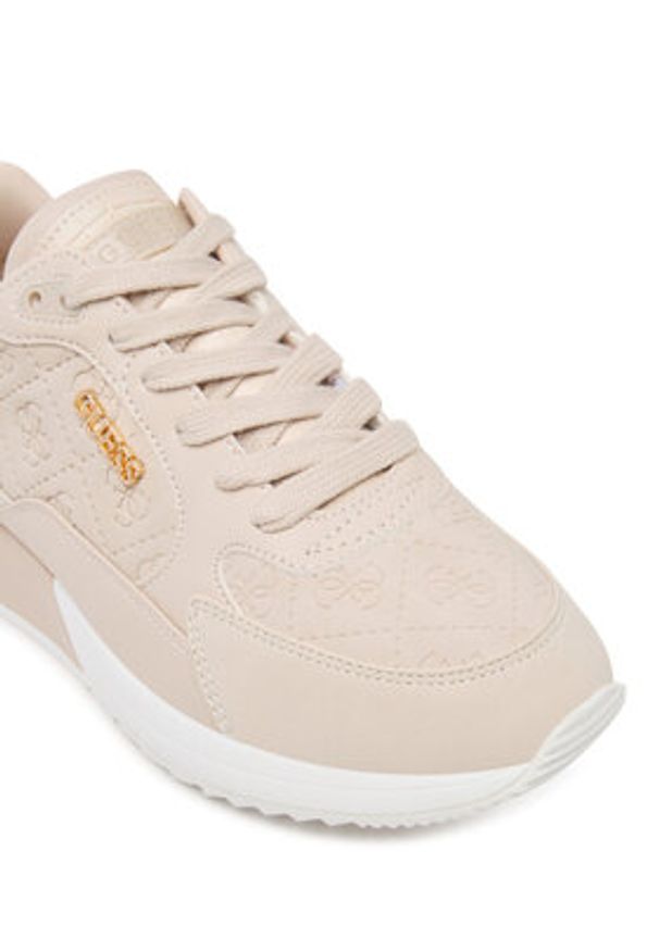 Guess Sneakersy FLFM16 ELE12 Beżowy. Kolor: beżowy. Materiał: skóra