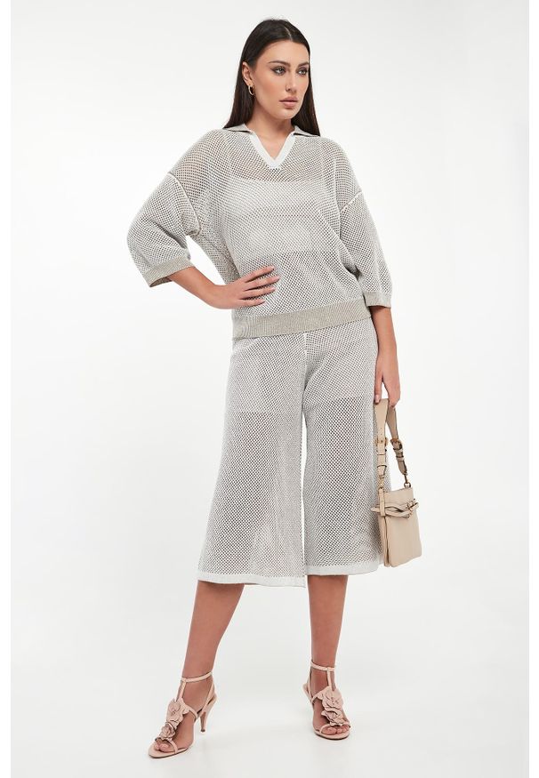 Sweter damski z kołnierzem polo PESERICO. Typ kołnierza: polo