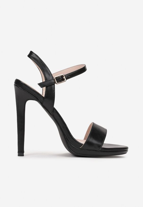 Born2be - Czarne Sandały na Szpilce Cassena. Kolor: czarny. Obcas: na szpilce. Styl: wizytowy