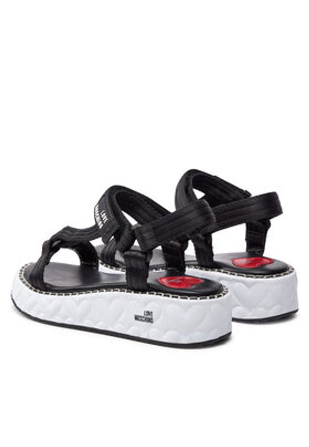 Love Moschino - LOVE MOSCHINO Sandały JA16365I0IIX5000 Czarny. Kolor: czarny. Materiał: skóra