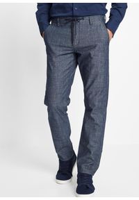 bonprix - Spodnie chino chambray, Regular Fit Straight. Kolor: niebieski #1